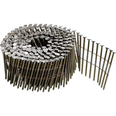 DeWALT - 13 Gauge 2" Long Roofing Nails for Power Nailers - Steel, Galvanized Finish, Smooth Shank, Coil Collation, Round Head, Blunt Diamond Point - Apex Tool & Supply