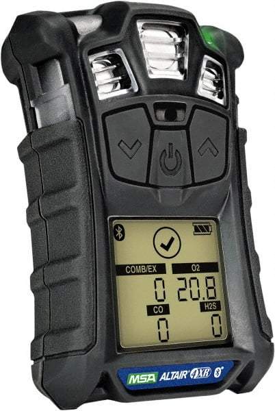 MSA - Audible, Vibration & Visual Alarm, LCD Display, Multi-Gas Detector - Monitors LEL, Oxygen, Hydrogen Sulfide & Carbon Monoxide - Apex Tool & Supply