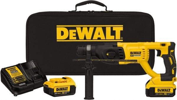 DeWALT - 20 Volt 1" SDS Plus Chuck Cordless Rotary Hammer - 0 to 5,550 BPM, 0 to 1,500 RPM, Reversible - Apex Tool & Supply