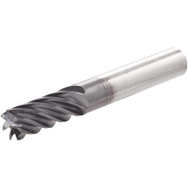 Iscar - 3/4" Diam, 1-1/2" LOC, 20 Flute Solid Carbide Roughing & Finishing Corner Chamfer End Mill - TiAlN Finish, 5" OAL, 3/4" Shank Diam, Straight Shank, 35° Helix, Non-Centercutting, Regular Length - Apex Tool & Supply