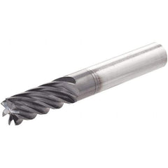 Iscar - 3/4" Diam, 1-1/2" LOC, 20 Flute Solid Carbide Roughing & Finishing Corner Chamfer End Mill - TiAlN Finish, 5" OAL, 3/4" Shank Diam, Straight Shank, 35° Helix, Non-Centercutting, Regular Length - Apex Tool & Supply