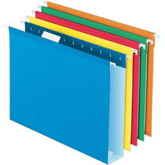 Pendaflex - 8-1/2 x 11", Letter Size, Assorted Colors, Hanging File Folder - 11 Point Stock, 1/5 Tab Cut Location - Apex Tool & Supply