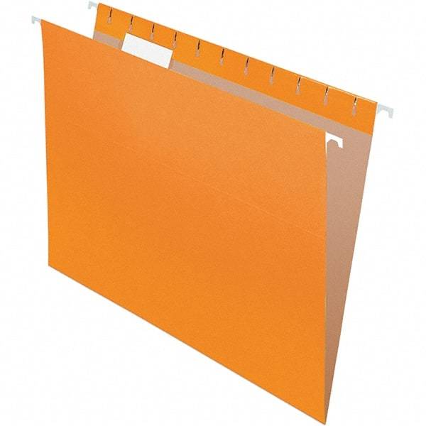 Pendaflex - 8-1/2 x 11", Letter Size, Orange, Hanging File Folder - 11 Point Stock, 1/5 Tab Cut Location - Apex Tool & Supply