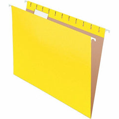 Pendaflex - 8-1/2 x 11", Letter Size, Yellow, Hanging File Folder - 11 Point Stock, 1/5 Tab Cut Location - Apex Tool & Supply
