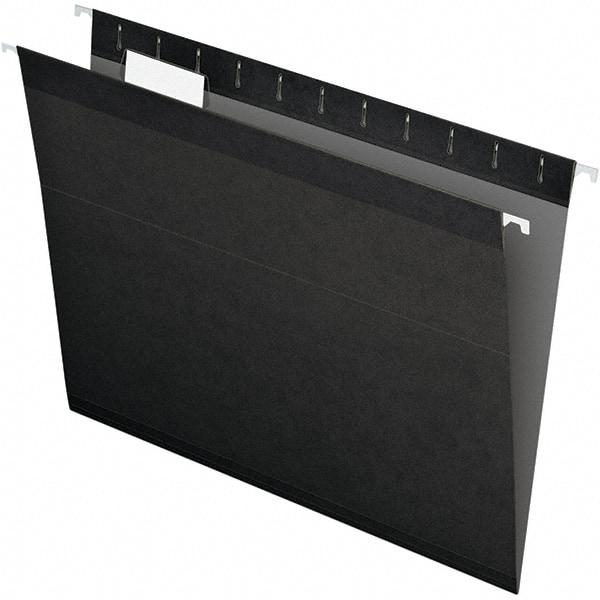 Pendaflex - 8-1/2 x 11", Letter Size, Black, Hanging File Folder - 11 Point Stock, 1/5 Tab Cut Location - Apex Tool & Supply