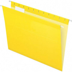 Pendaflex - 8-1/2 x 11", Letter Size, Yellow, Hanging File Folder - 11 Point Stock, 1/5 Tab Cut Location - Apex Tool & Supply
