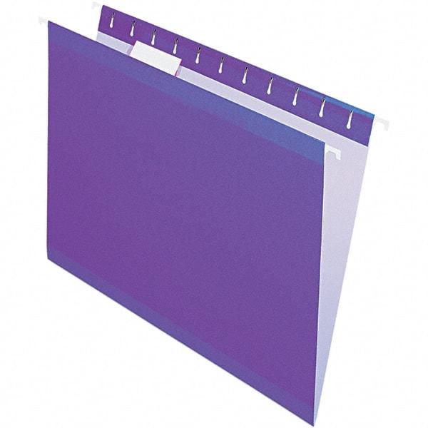 Pendaflex - 8-1/2 x 11", Letter Size, Violet, Hanging File Folder - 11 Point Stock, 1/5 Tab Cut Location - Apex Tool & Supply