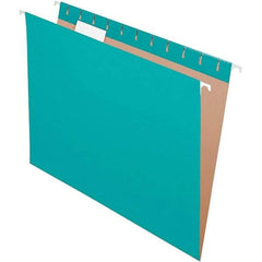 Pendaflex - 8-1/2 x 11", Letter Size, Aqua, Hanging File Folder - 11 Point Stock, 1/5 Tab Cut Location - Apex Tool & Supply