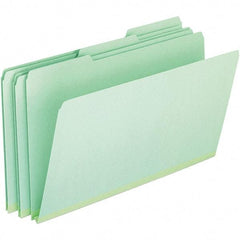 Pendaflex - 9-1/2 x 14-5/8", Legal, Green, File Folders with Top Tab - 25 Point Stock, Assorted Tab Cut Location - Apex Tool & Supply