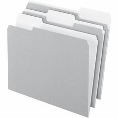 Pendaflex - 11-5/8 x 9-3/16", Letter Size, Gray, File Folders with Top Tab - 11 Point Stock, Assorted Tab Cut Location - Apex Tool & Supply