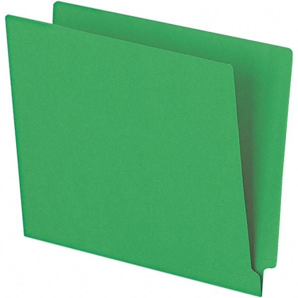 Pendaflex - 10-1/8 x 12-1/4", Letter Size, Green, File Folders with End Tab - 11 Point Stock, Straight Tab Cut Location - Apex Tool & Supply