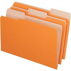 Pendaflex - 14-5/8 x 9-3/16", Legal, Orange, File Folders with Top Tab - 11 Point Stock, Assorted Tab Cut Location - Apex Tool & Supply