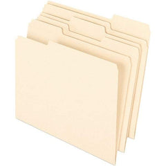 Pendaflex - 9-1/2 x 11-5/8", Letter Size, Manila, File Folders with Top Tab - 11 Point Stock, Assorted Tab Cut Location - Apex Tool & Supply