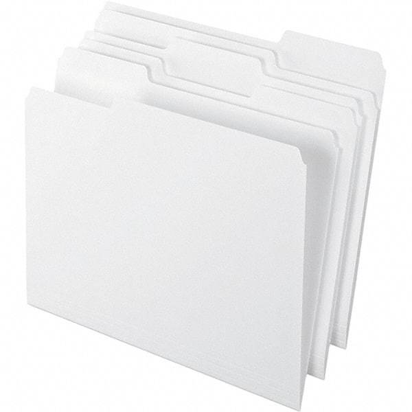 Pendaflex - 9-1/2 x 11-5/8", Letter Size, White, File Folders with Top Tab - 11 Point Stock, Assorted Tab Cut Location - Apex Tool & Supply