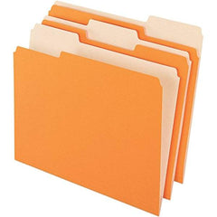 Pendaflex - 9-1/2 x 11-5/8", Letter Size, Orange/Light Orange, File Folders with Top Tab - 11 Point Stock, Assorted Tab Cut Location - Apex Tool & Supply
