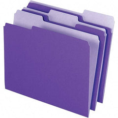 Pendaflex - 11-5/8 x 9-3/16", Letter Size, Violet, File Folders with Top Tab - 11 Point Stock, Assorted Tab Cut Location - Apex Tool & Supply