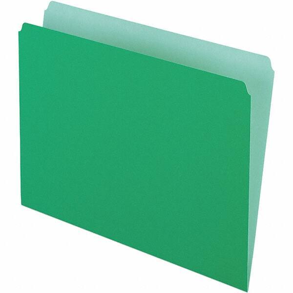 Pendaflex - 9-1/2 x 11-5/8", Letter Size, Green/Light Green, File Folders with Top Tab - 11 Point Stock, Straight Tab Cut Location - Apex Tool & Supply