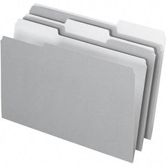 Pendaflex - 14-5/8 x 9-3/16", Legal, Gray, File Folders with Top Tab - 11 Point Stock, Assorted Tab Cut Location - Apex Tool & Supply