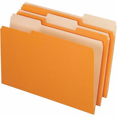 Pendaflex - 9-1/2 x 14-5/8", Legal, Orange/Light Orange, File Folders with Top Tab - 11 Point Stock, Assorted Tab Cut Location - Apex Tool & Supply