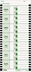 Lathem Time - 1" High x 3-3/4" Wide Weekly Time Cards - Use with Lathem Model 800P - Apex Tool & Supply
