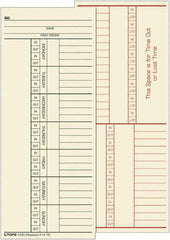 TOPS - 6-13/32" High x 9-1/2" Wide Weekly Time Cards - Use with Cincinnati K14-15 - Apex Tool & Supply