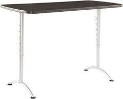 ICEBERG - 60" Long x 30" Wide x 42" High Stationary Rectangular Conference Table - 1-1/8" Thick, Graphite (Color), Melamine/Laminate/Steel - Apex Tool & Supply