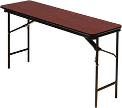 ICEBERG - 18" Long x 72" Wide x 29" High, Folding Table - Mahogany - Apex Tool & Supply