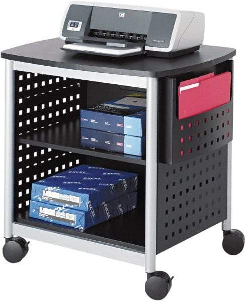 Safco - Black & Silver Case/Stand - Use with Printer, Office Machines - Apex Tool & Supply