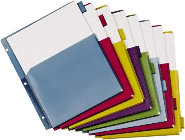 Cardinal - 11 x 8 1/2" 8 Tabs, 3-Hole Punched, Tab Divider - Multicolor Tabs, Multi-Color Folder - Apex Tool & Supply