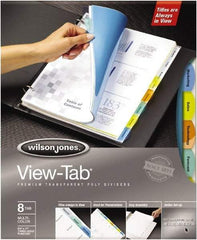 Wilson Jones - 11 x 8 1/2" 12 Tabs, 3-Hole Punched, Tab Divider - Multicolor Tabs, Multi-Color Folder - Apex Tool & Supply