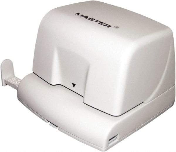 Master - Paper Punches Type: 10 Sheet Electric Two Hole Punch Color: Beige - Apex Tool & Supply