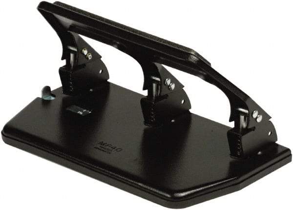 Master - Paper Punches Type: 30 Sheet Three Hole Punches Color: Black - Apex Tool & Supply