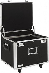 Vaultz - 1 Compartment, 15-1/4" Wide x 11-1/2" High x 12-1/4" Deep, Portable Storage Box - Aluminum, Chrome & PVC, Black - Apex Tool & Supply