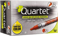 Quartet - Red, Chisel Tip, Dozen EnduraGlide Dry Erase Markers - For Use with Dry Erase Marker Boards - Apex Tool & Supply