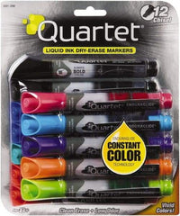 Quartet - Assorted Colors, Chisel Tip, 12 Set EnduraGlide Dry Erase Markers - For Use with Dry Erase Marker Boards - Apex Tool & Supply