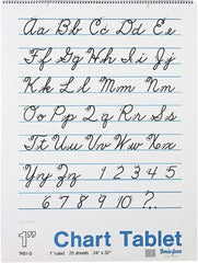 Pacon - Chart Tablets with Cursive Cover, Ruled, 24 x 32, White, 25 Sheets, Easel Pads - Use with Whiteboards, Chalkboards, Walls, Easel St&s - Apex Tool & Supply
