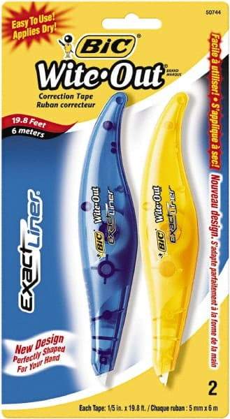 Bic - 1/5" x 236" Correction Tape Non-Refillable - Apex Tool & Supply