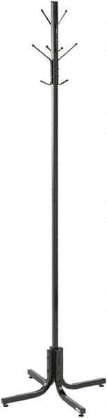 Safco - 4 Hooks, 21" Long x 21" Deep, Metal Floor Costumer - 70" High - Apex Tool & Supply