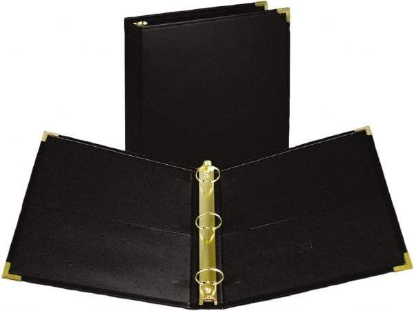 Samsill - 350 Sheet Capacity, 11 x 8-1/2", Non-View Ring Binder - Vinyl, Black - Apex Tool & Supply