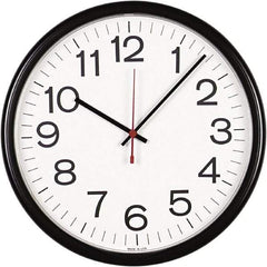 UNIVERSAL - White Face, Dial Wall Clock - Analog Display, Black Case, Runs on AA Battery - Apex Tool & Supply
