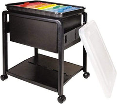 ADVANTUS - 14-1/2" Wide x 21-3/4" High x 18-1/2" Deep, 1 Drawer Mobile Pedestal - Plastic, Black & Clear - Apex Tool & Supply