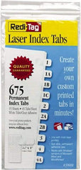 Redi-Tag - 7/16 x 1" 675 Tabs, Self-Adhesive, Self-Adhesive File Folder Tabs - White - Apex Tool & Supply