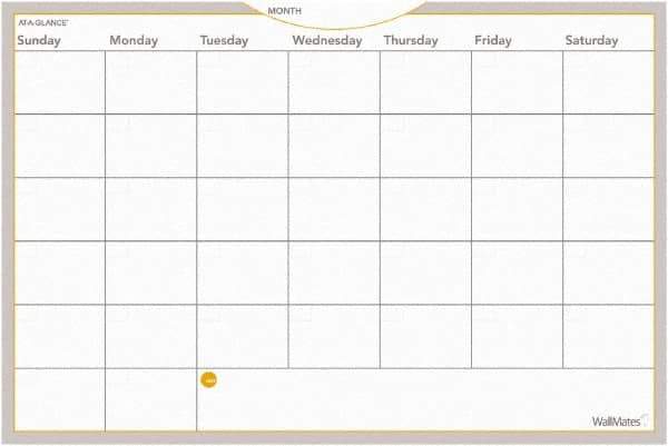 AT-A-GLANCE - 36 Sheet, 36 x 24", Monthly Planning Surface - Gray, White & Orange - Apex Tool & Supply