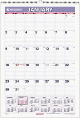 AT-A-GLANCE - 6 Sheet, 15-1/2 x 22-3/4", Ruled Blocks Wall Calendar - White - Apex Tool & Supply