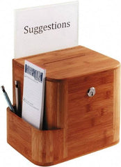 Safco - 10" Wide x 8" Deep x 14" High, Suggestion Box - Cherry - Apex Tool & Supply