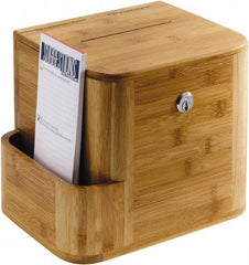 Safco - 10" Wide x 8" Deep x 14" High, Suggestion Box - Natural - Apex Tool & Supply