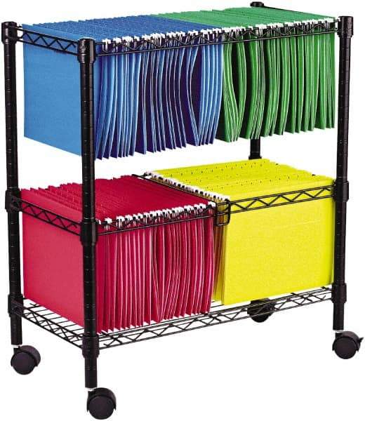 ALERA - 250 Lb Capacity, 26" Wide x 14" Long x 29-1/2" High File Cart - 1 Shelf, Steel - Apex Tool & Supply