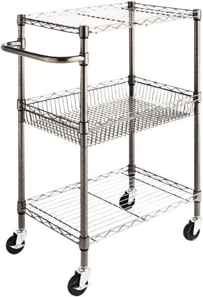 ALERA - 500 Lb Capacity, 28" Wide x 16" Long x 39" High Standard Utility Cart - 2 Shelf, Steel - Apex Tool & Supply