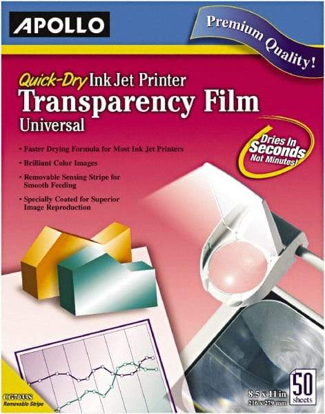 Apollo - Transparency Films & Sleeves Audio Visual Conference Accessory Type: Transparency Sleeves For Use With: Inkjet Printers; Copiers - Apex Tool & Supply