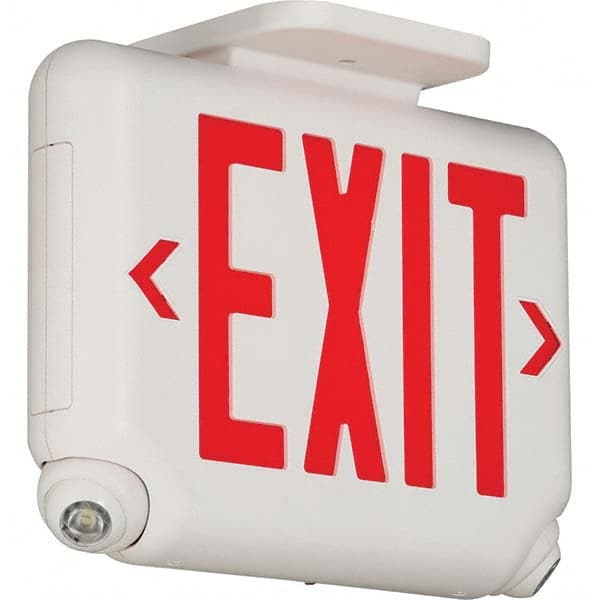 Hubbell Lighting - Combination Exit Signs Mounting Type: Wall Mount; Ceiling Mount Number of Faces: 1 - Apex Tool & Supply